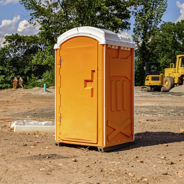 how often are the porta potties cleaned and serviced during a rental period in Jamestown West